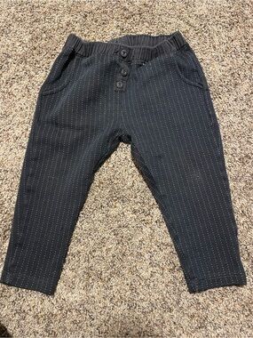 Zara Black Pinstripe Kids Knit Jogger Pants
